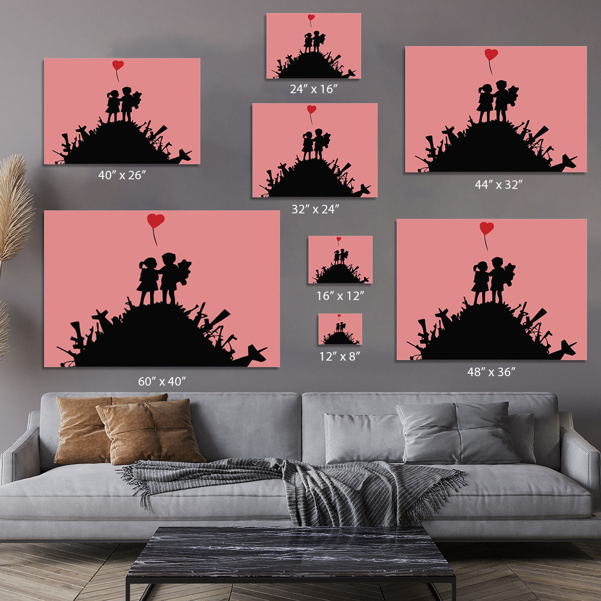 Banksy Kids On Gun Hill Red Canvas Print or Poster - Canvas Art Rocks - 7