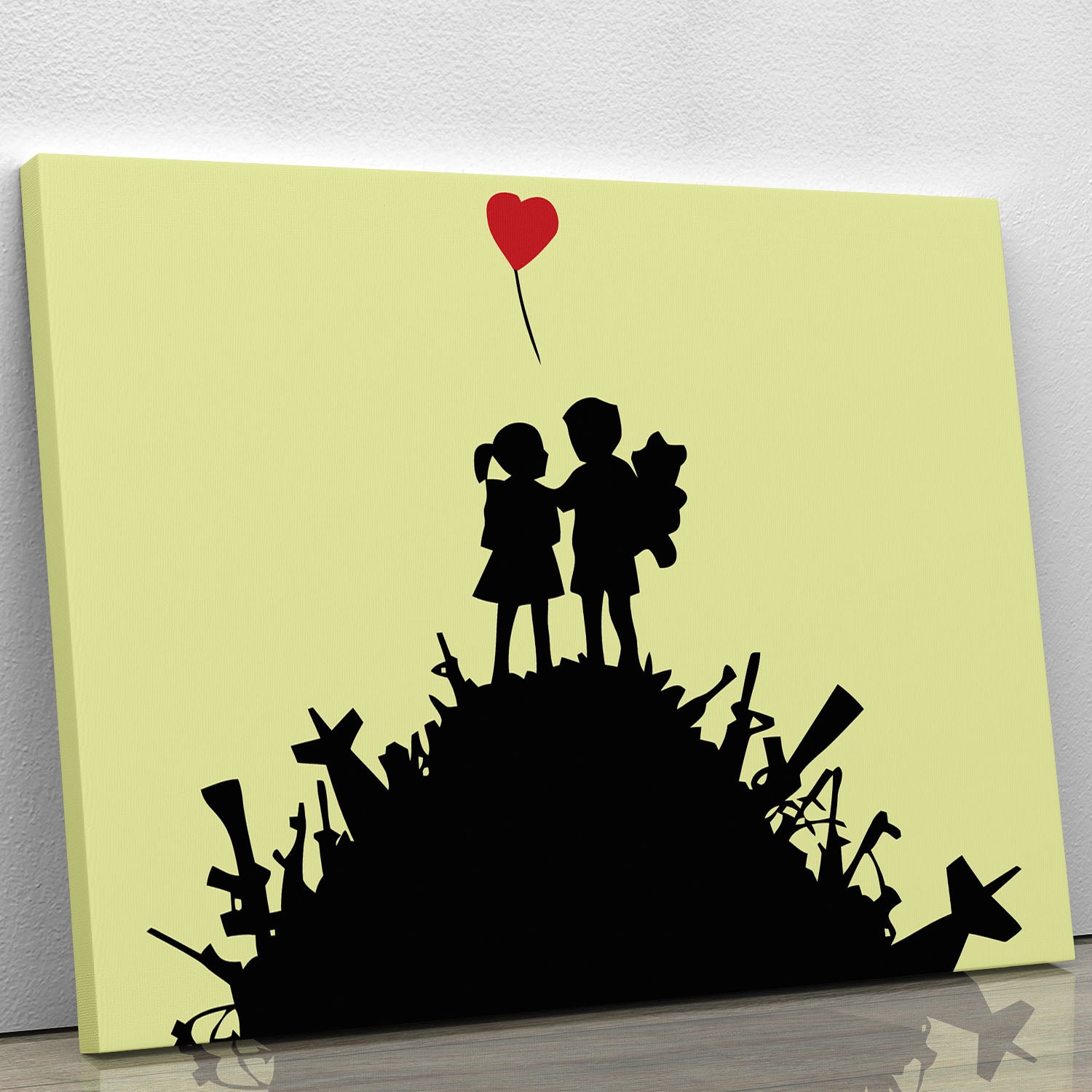Banksy Kids On Gun Hill Yellow Canvas Print or Poster - Canvas Art Rocks - 1
