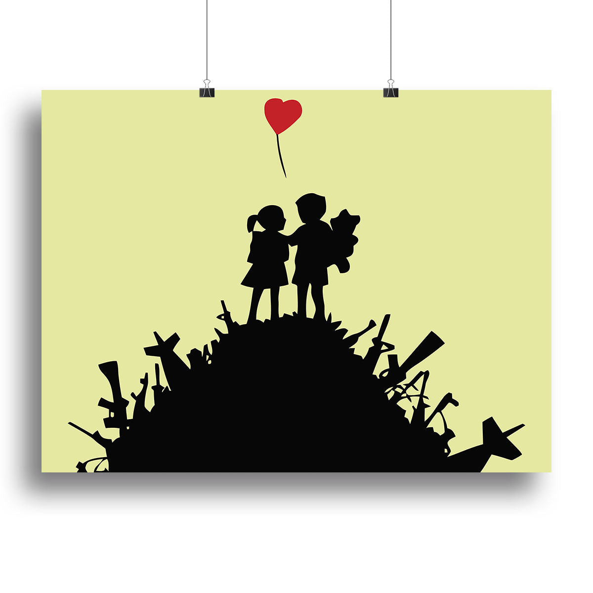 Banksy Kids On Gun Hill Yellow Canvas Print or Poster - Canvas Art Rocks - 2