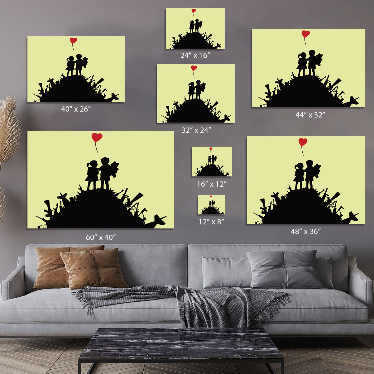 Banksy Kids On Gun Hill Yellow Canvas Print or Poster - Canvas Art Rocks - 7