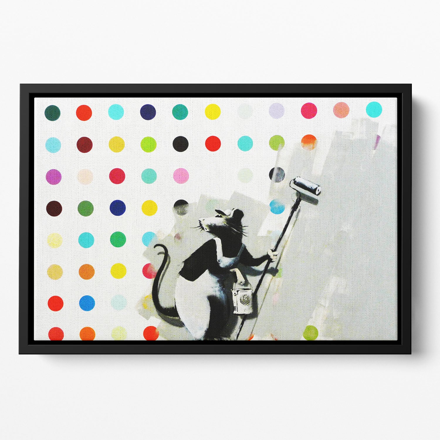 Banksy LSD Damien Hirst Floating Framed Canvas