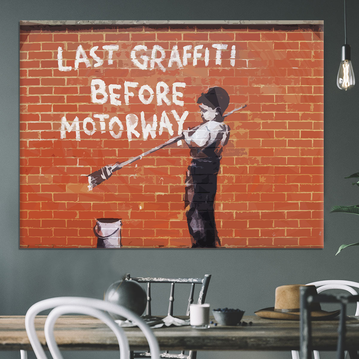 Banksy Last Graffiti Before Motorway Canvas Print or Poster - Canvas Art Rocks - 3