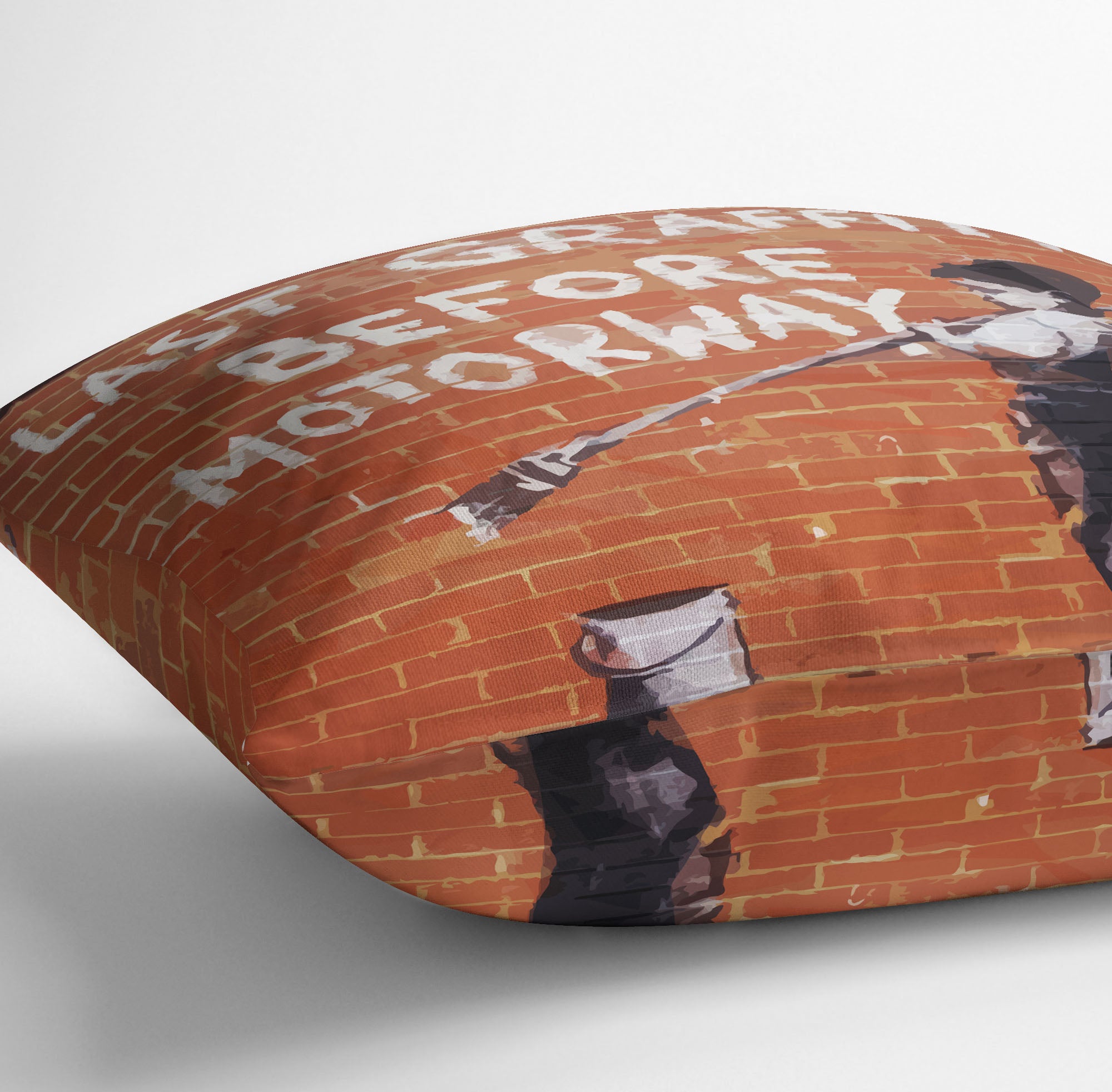 Banksy Last Graffiti Before Motorway Cushion - Canvas Art Rocks - 3