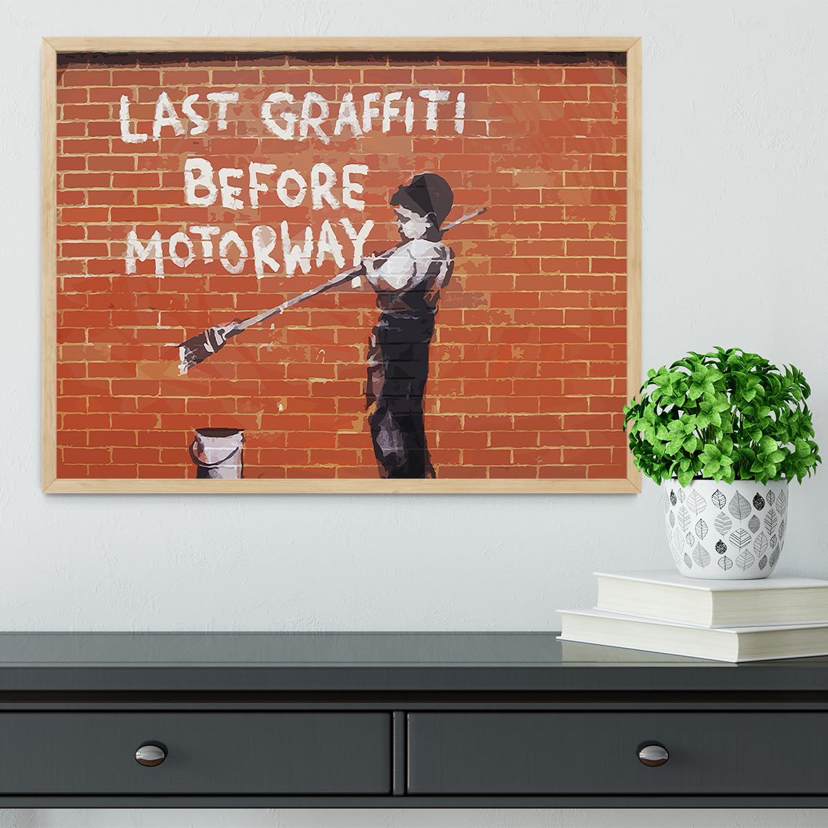 Banksy Last Graffiti Before Motorway Framed Print - Canvas Art Rocks - 4