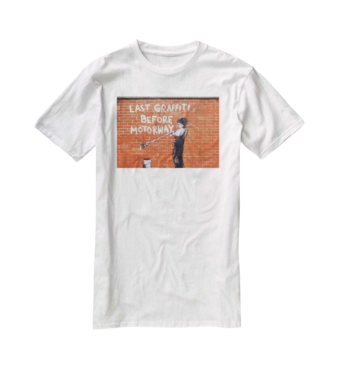Banksy Last Graffiti Before Motorway T-Shirt - Canvas Art Rocks - 5