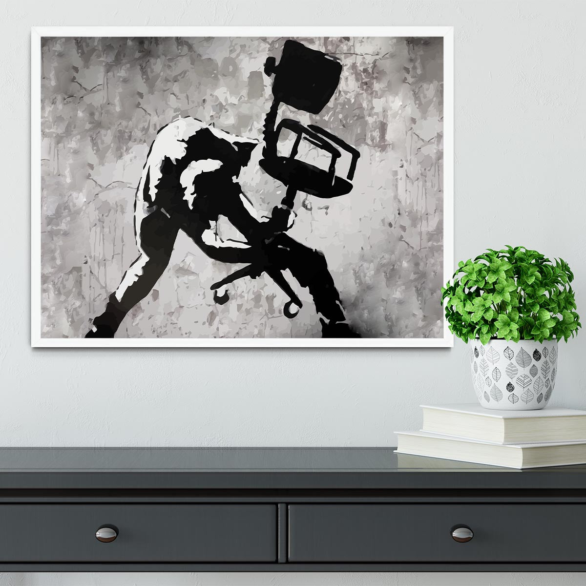 Banksy London Calling Framed Print - Canvas Art Rocks -6