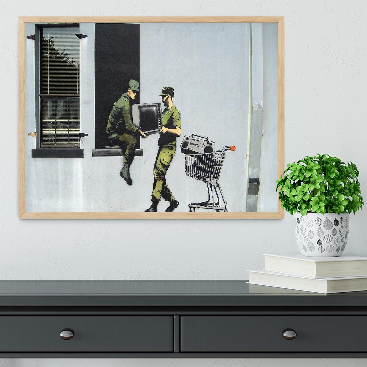 Banksy Looting Soldiers Framed Print - Canvas Art Rocks - 4