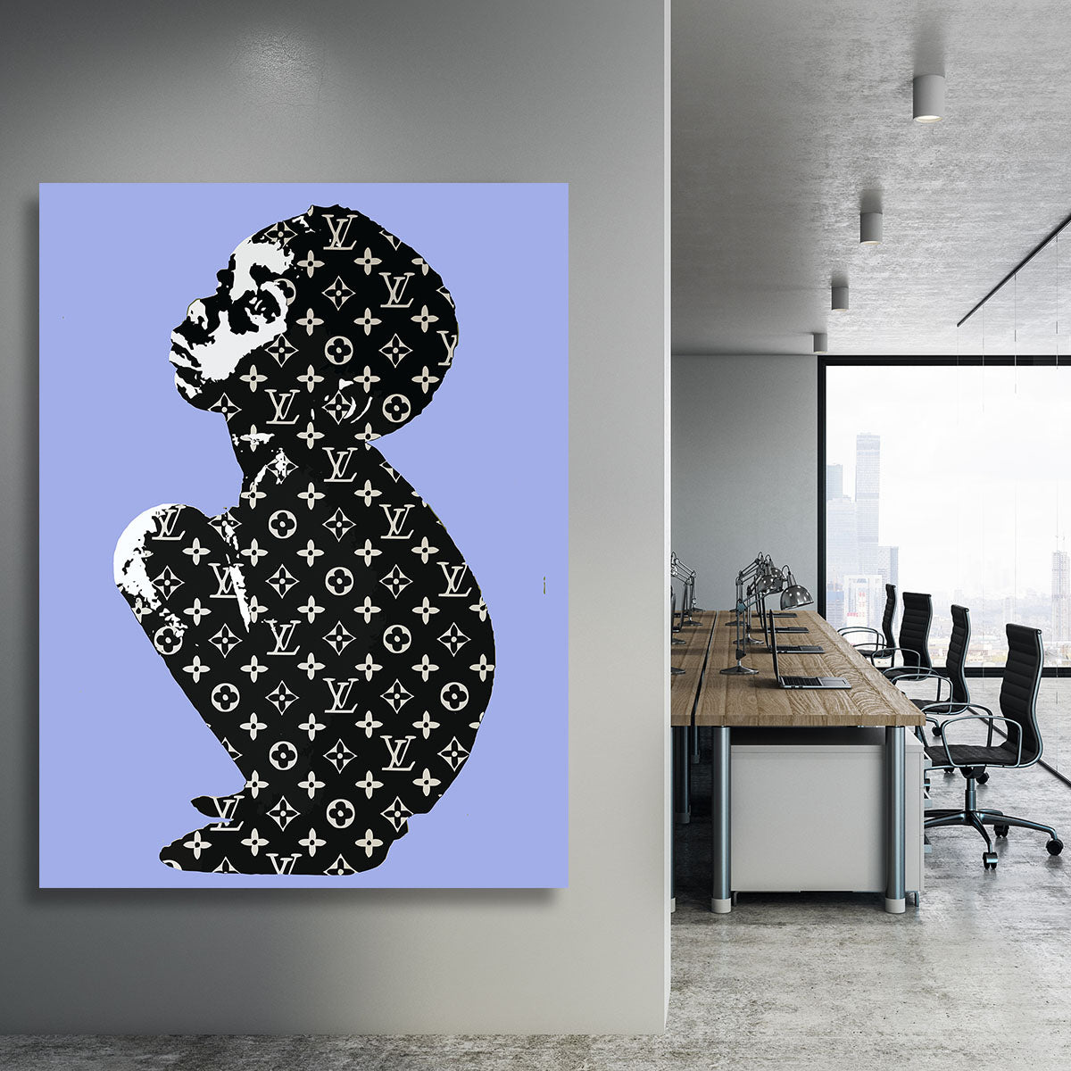 Banksy Louis Vuitton Kid Blue Canvas Print or Poster - Canvas Art Rocks - 3