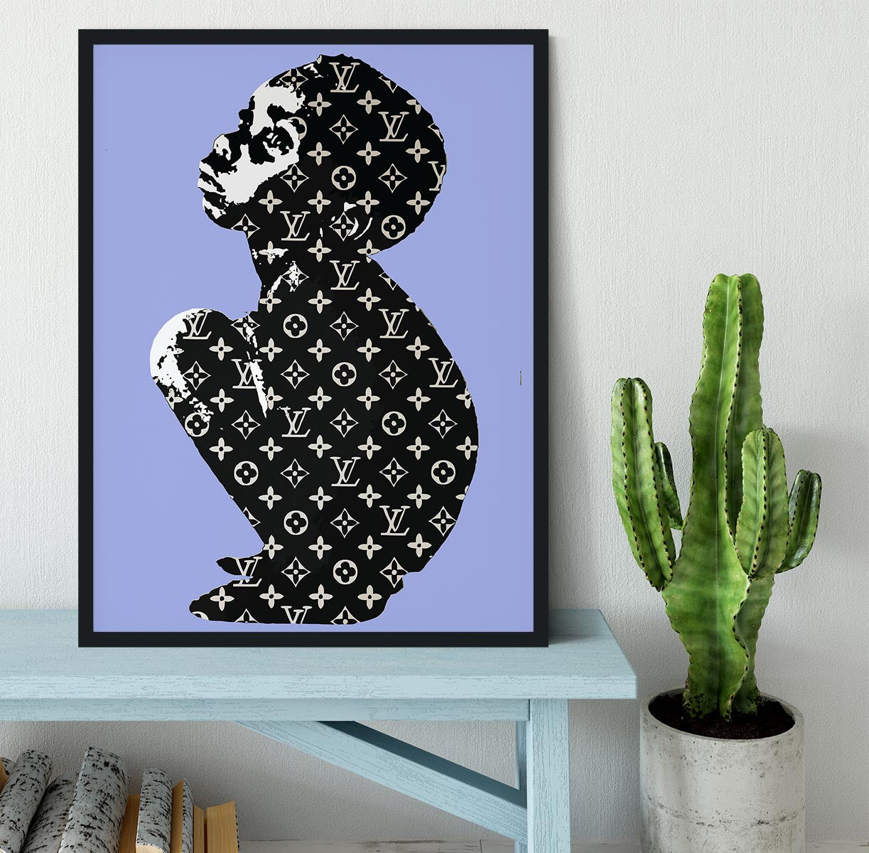 Banksy Louis Vuitton Kid Blue Framed Print - Canvas Art Rocks - 2