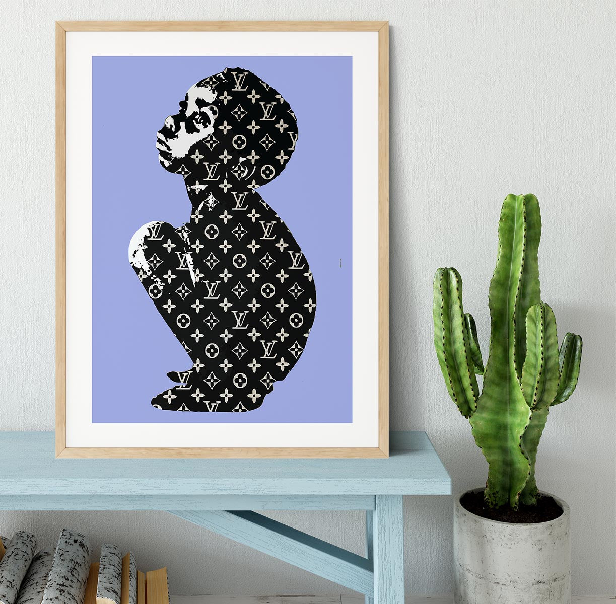 Banksy Louis Vuitton Kid Blue Framed Print - Canvas Art Rocks - 3