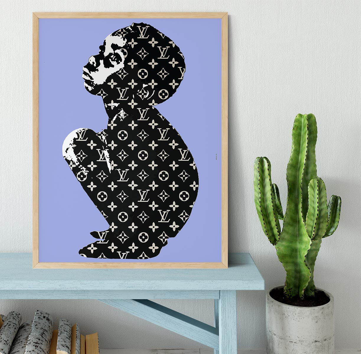 Banksy Louis Vuitton Kid Blue Framed Print - Canvas Art Rocks - 4