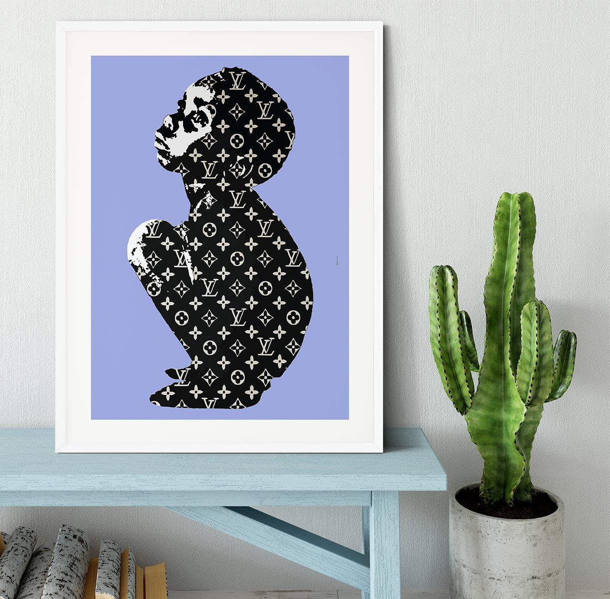 Banksy Louis Vuitton Kid Blue Framed Print - Canvas Art Rocks - 5