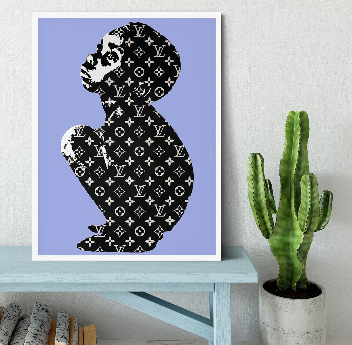 Banksy Louis Vuitton Kid Blue Framed Print - Canvas Art Rocks -6