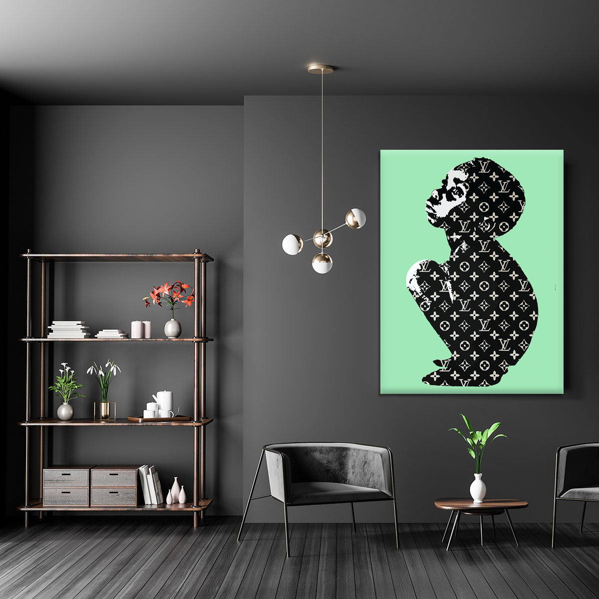 Banksy Louis Vuitton Kid Green Canvas Print or Poster - Canvas Art Rocks - 5