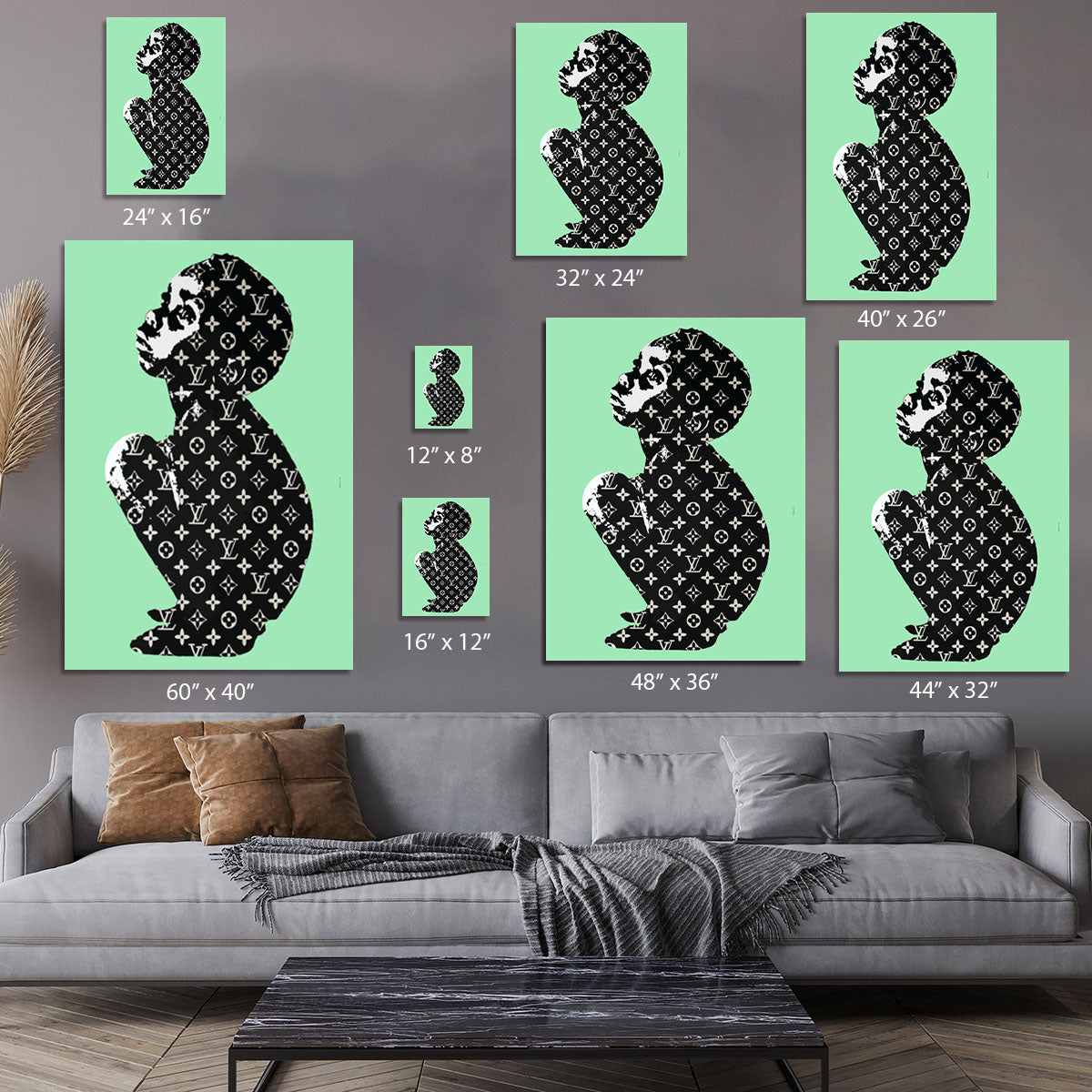 Banksy Louis Vuitton Kid Green Canvas Print or Poster - Canvas Art Rocks - 7