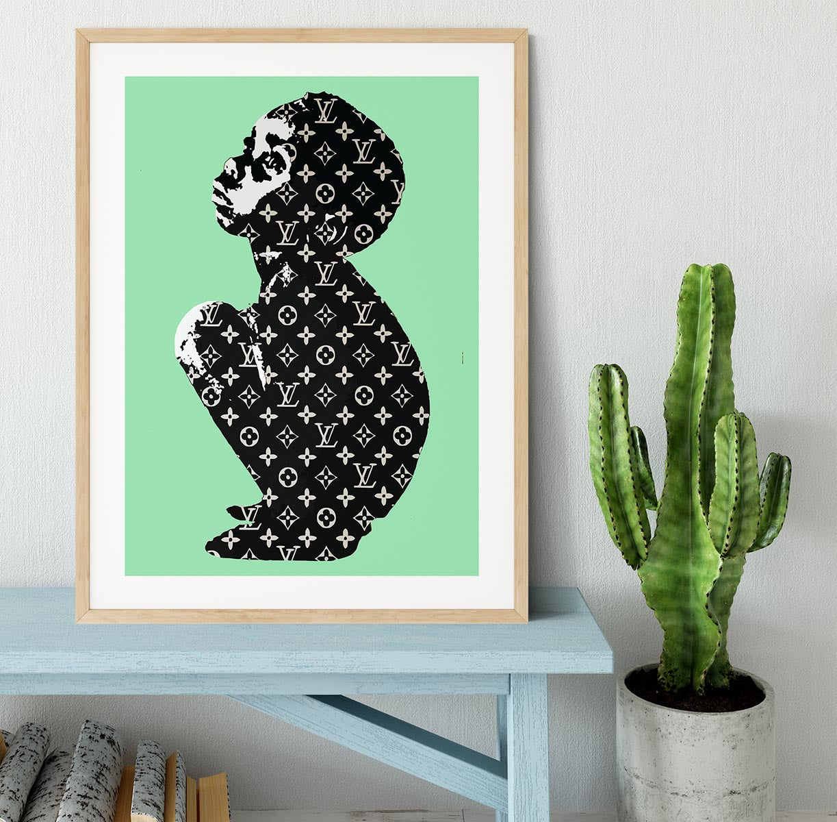 Banksy Louis Vuitton Kid Green Framed Print - Canvas Art Rocks - 3