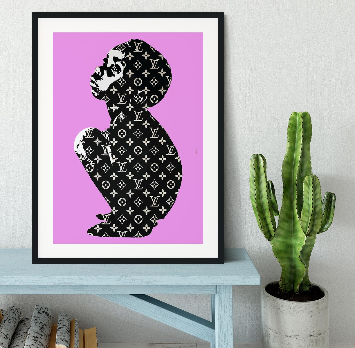 Banksy Louis Vuitton Kid Purple Framed Print - Canvas Art Rocks - 1