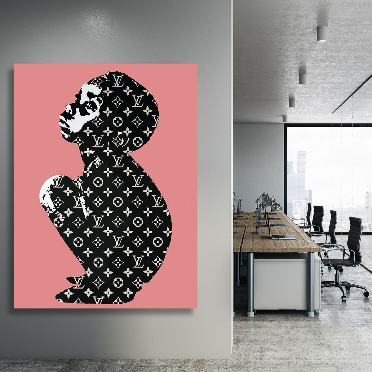 Banksy Louis Vuitton Kid Red Canvas Print or Poster - Canvas Art Rocks - 3