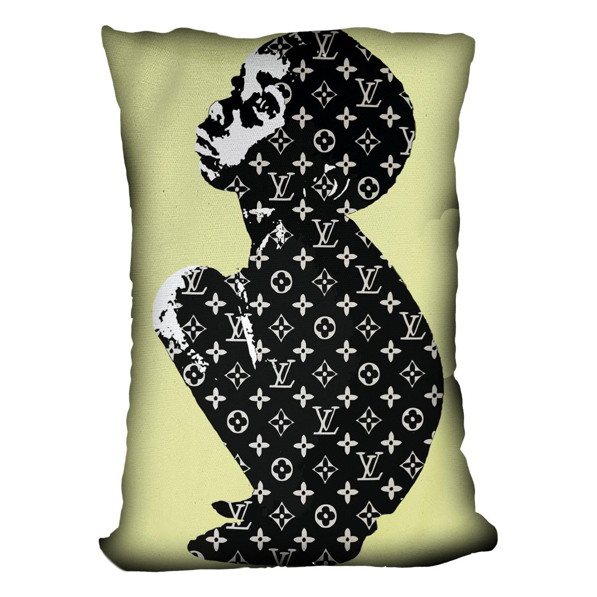 Banksy Louis Vuitton Kid Yellow Cushion - Canvas Art Rocks - 4