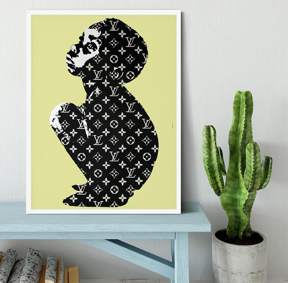 Banksy Louis Vuitton Kid Yellow Framed Print - Canvas Art Rocks -6