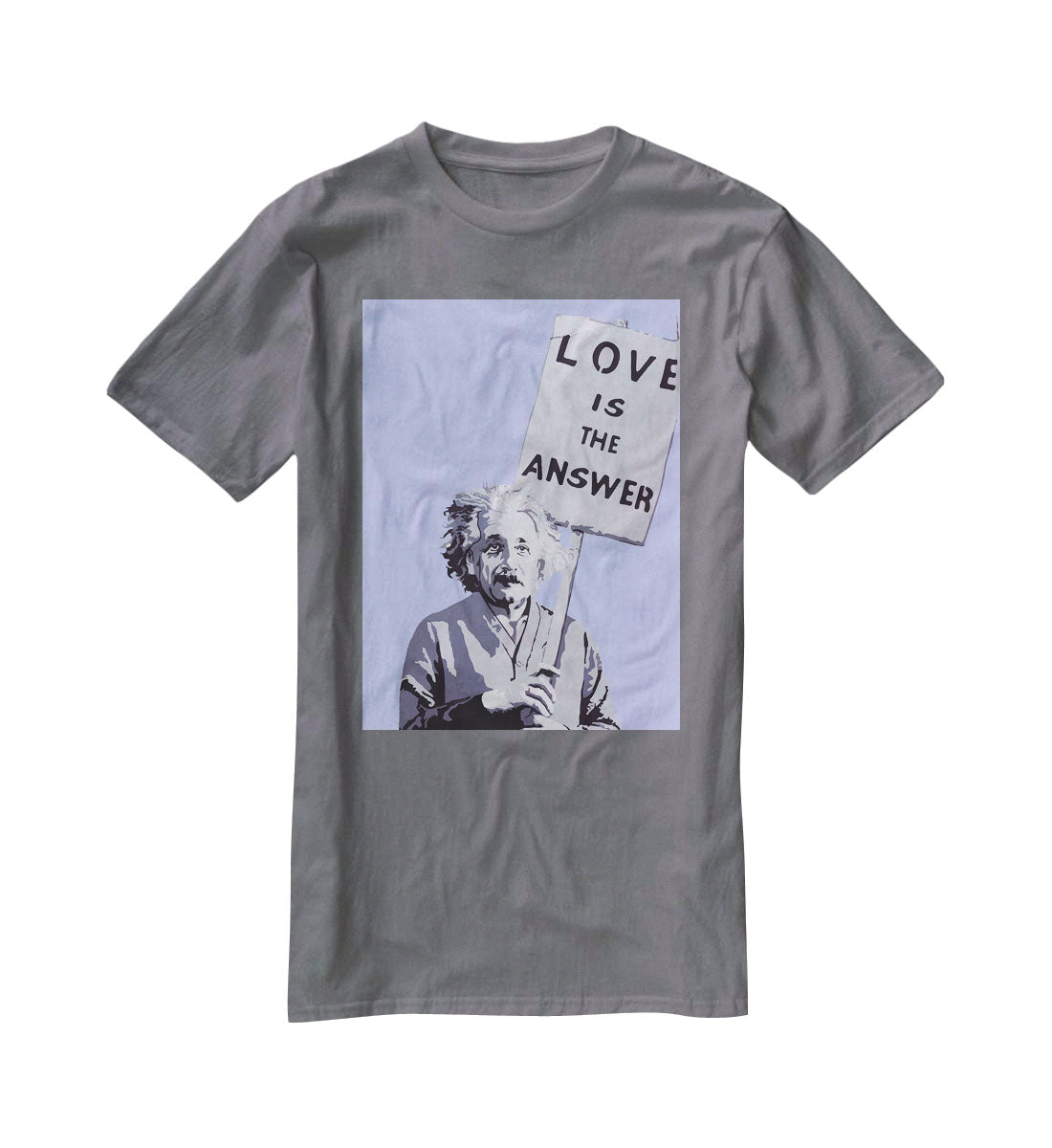 Banksy Love Is The Answer Blue T-Shirt - Canvas Art Rocks - 3