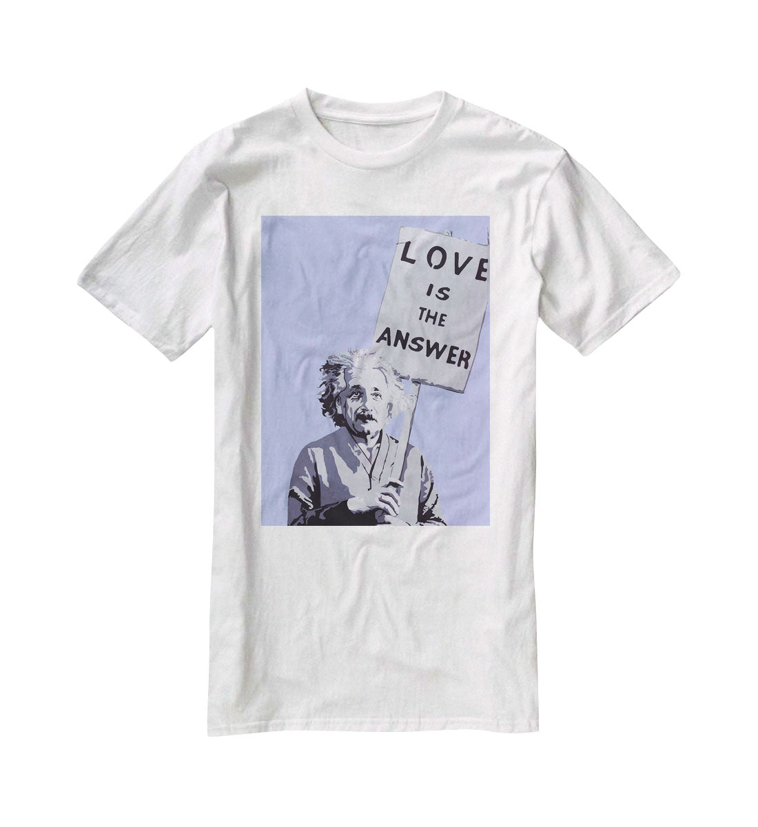 Banksy Love Is The Answer Blue T-Shirt - Canvas Art Rocks - 5