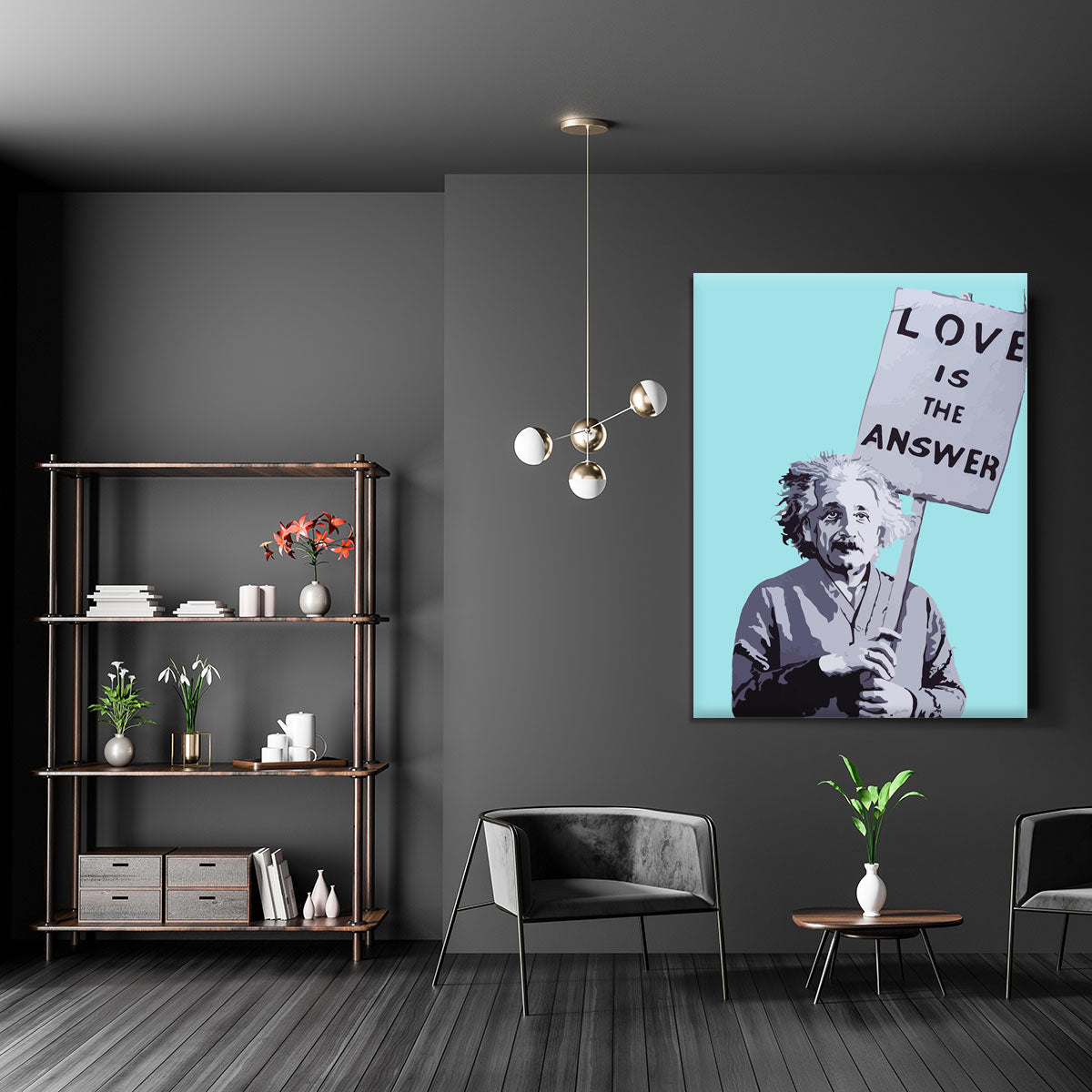 Banksy Love Is The Answer Light Blue Canvas Print or Poster - Canvas Art Rocks - 5