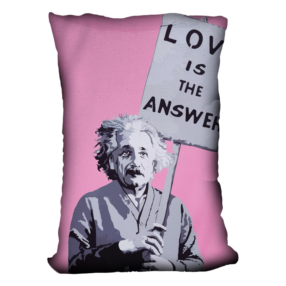 Banksy Love Is The Answer Pink Cushion - Canvas Art Rocks - 4