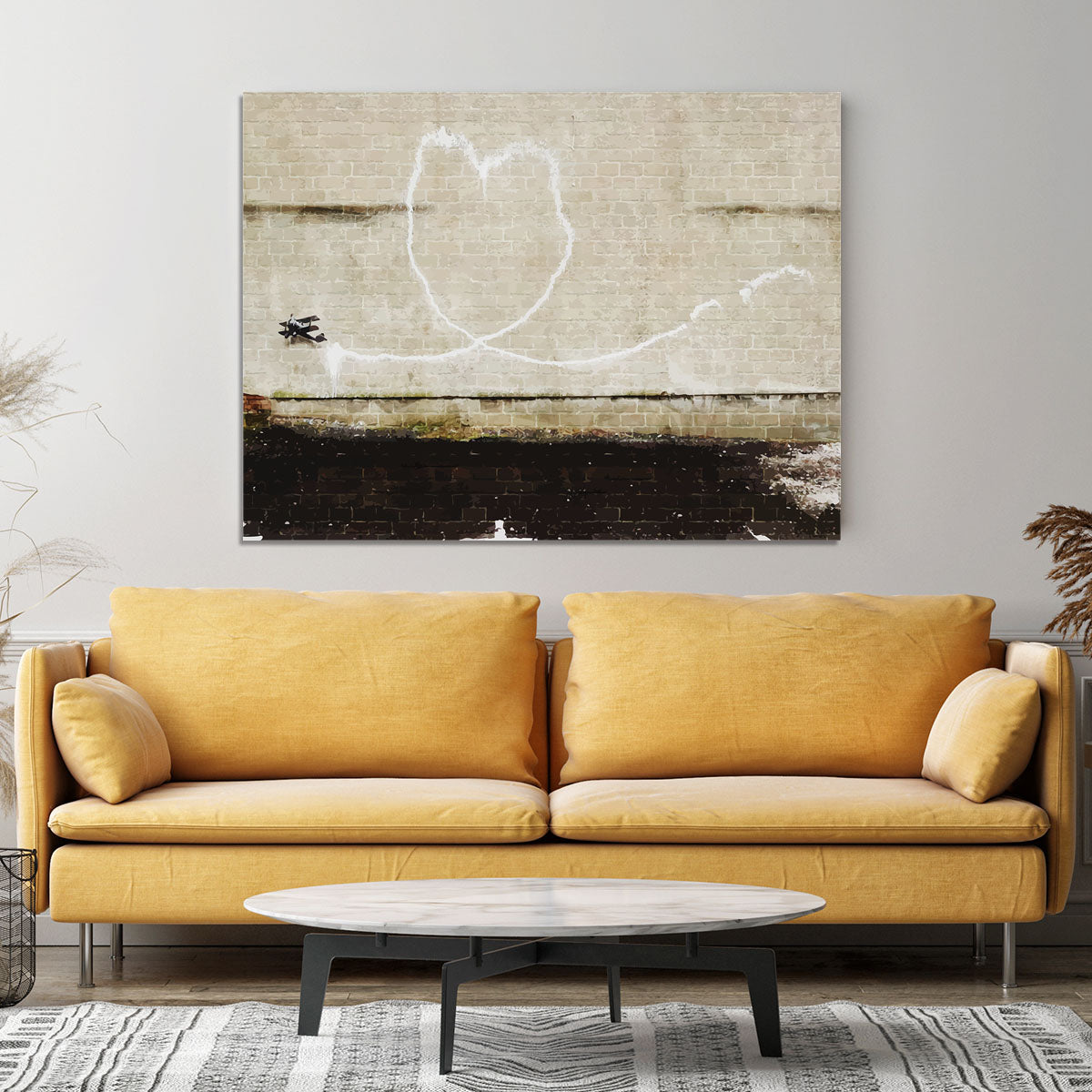 Banksy Love Plane London and Liverpool Canvas Print or Poster - Canvas Art Rocks - 4