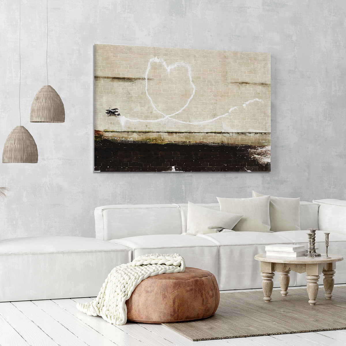 Banksy Love Plane London and Liverpool Canvas Print or Poster - Canvas Art Rocks - 6