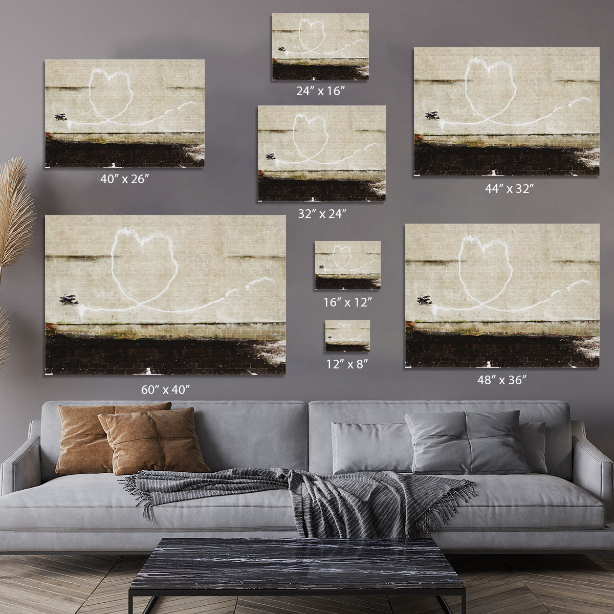 Banksy Love Plane London and Liverpool Canvas Print or Poster - Canvas Art Rocks - 7