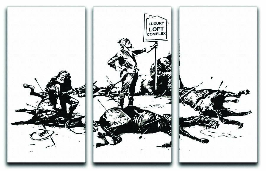 Banksy Luxury Loft 3 Split Panel Canvas Print - Canvas Art Rocks - 1