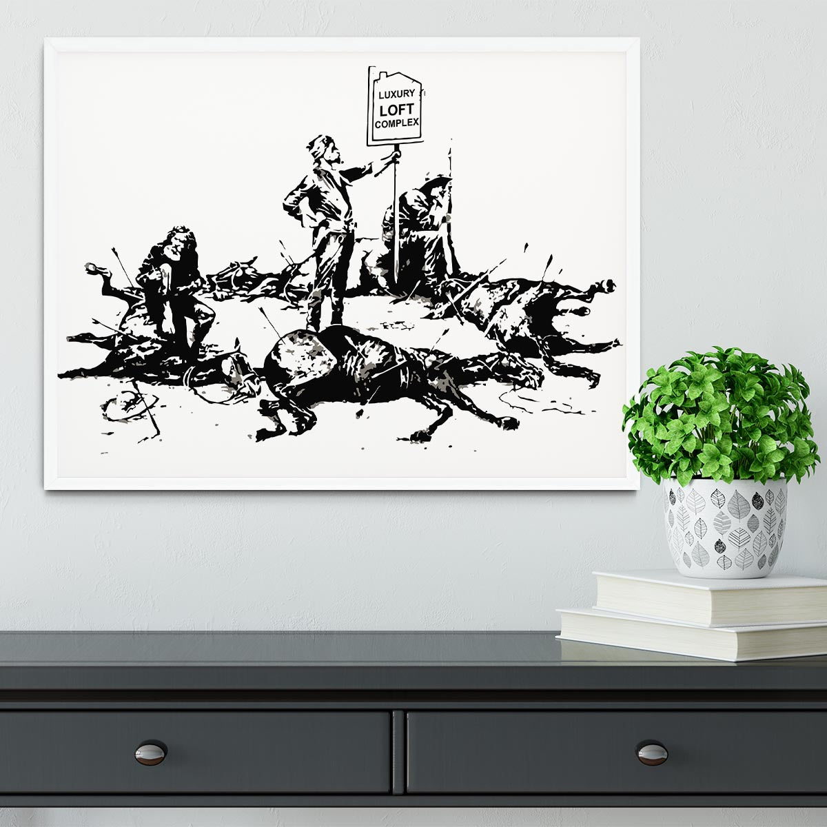 Banksy Luxury Loft Framed Print - Canvas Art Rocks -6