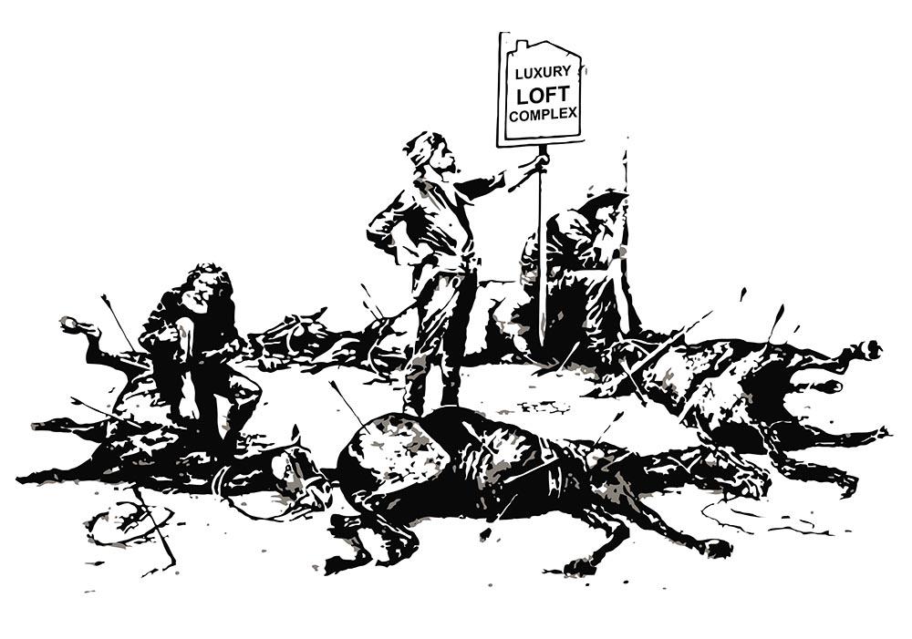 Banksy Luxury Loft Wall Mural Wallpaper - Canvas Art Rocks - 1