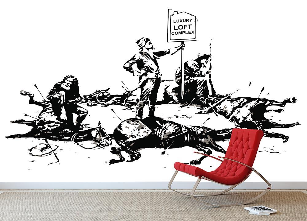 Banksy Luxury Loft Wall Mural Wallpaper - Canvas Art Rocks - 2