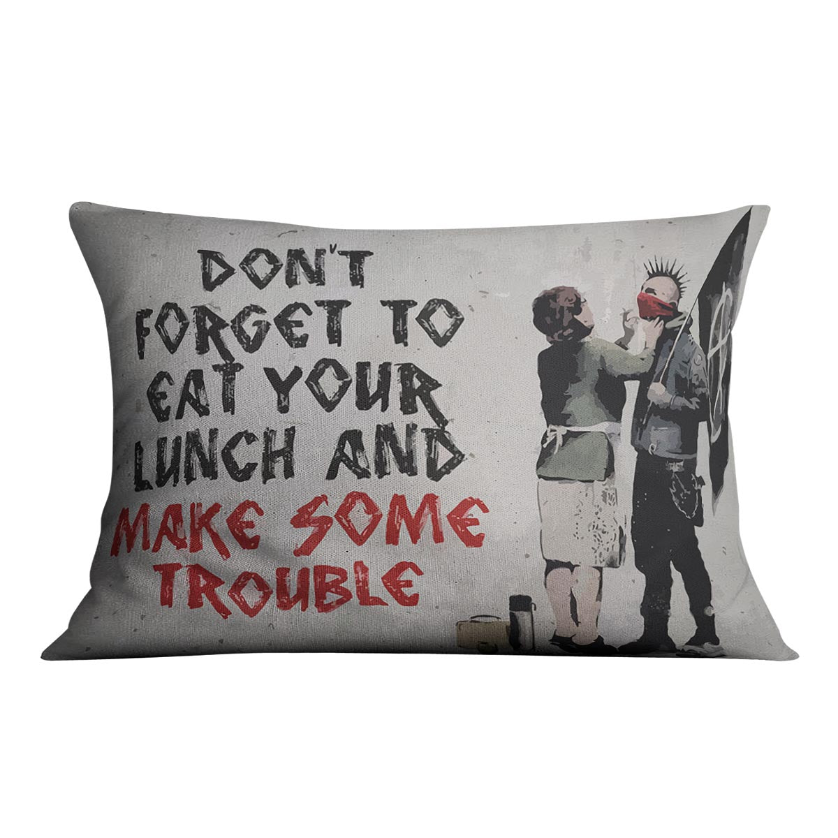 Banksy Make Some Trouble Cushion