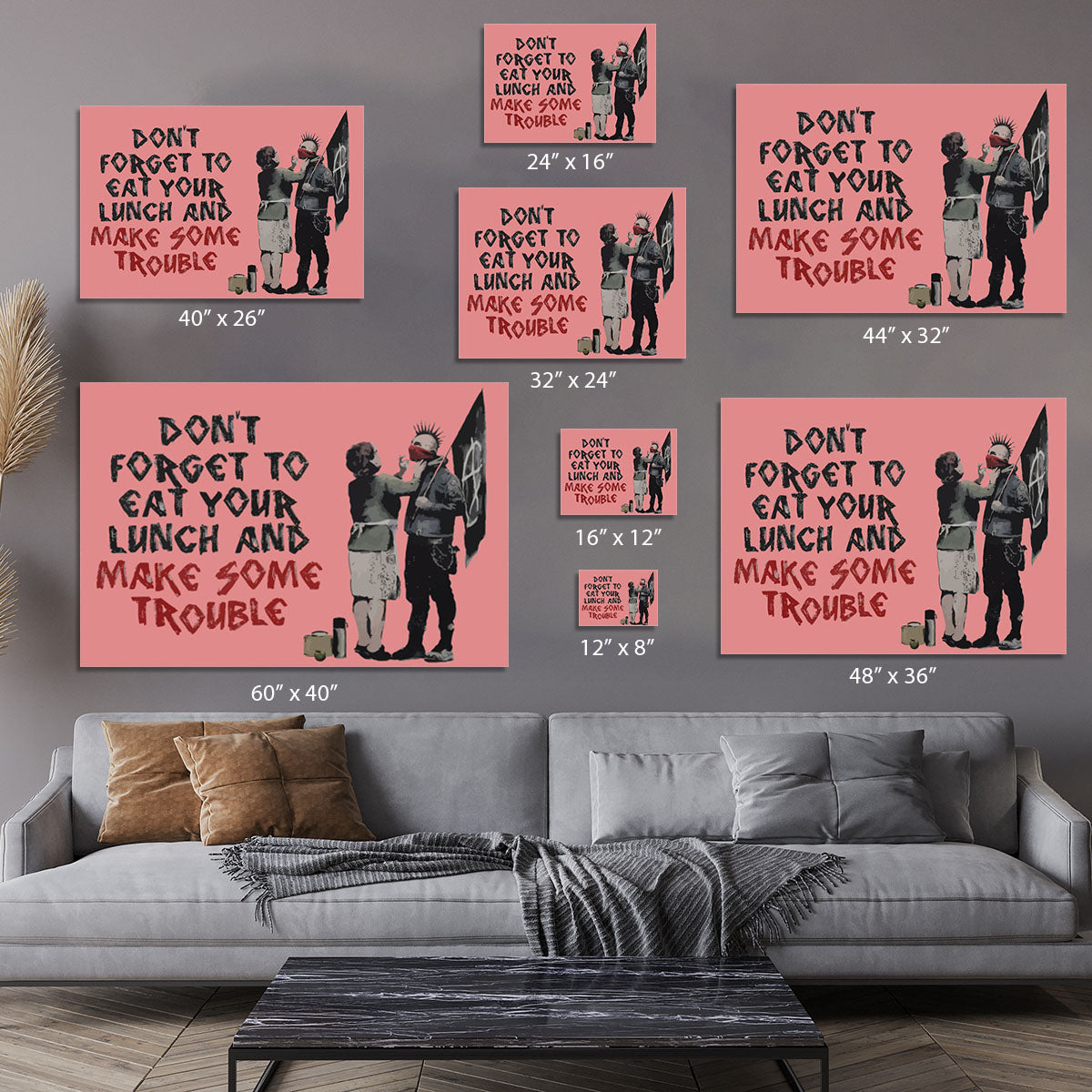 Banksy Make Some Trouble Red Canvas Print or Poster - Canvas Art Rocks - 7