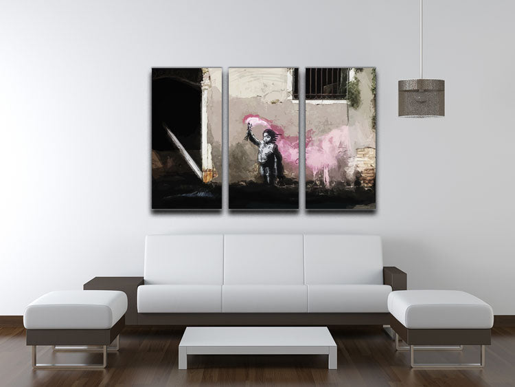 Banksy Migrant Child Venice 3 Split Panel Canvas Print - Canvas Art Rocks - 3