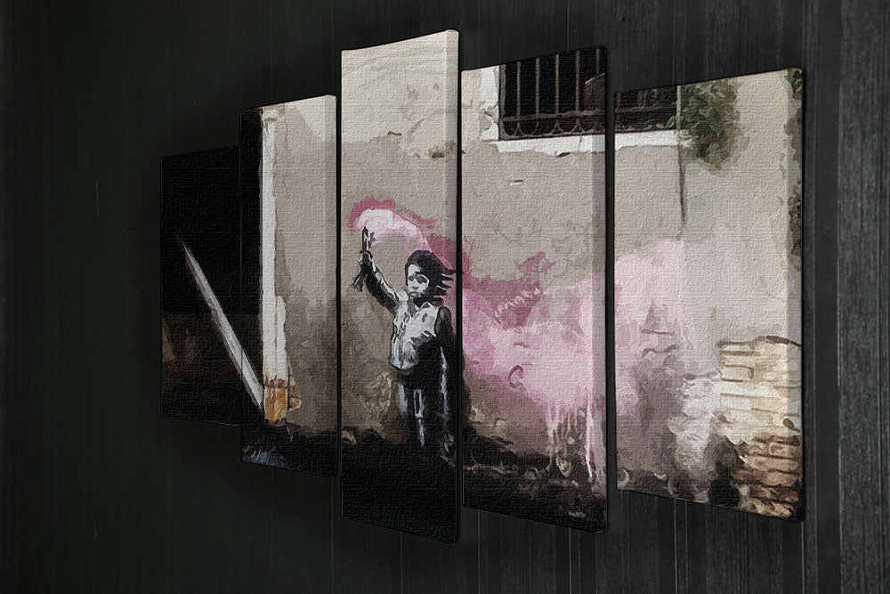 Banksy Migrant Child Venice 5 Split Panel Canvas - Canvas Art Rocks - 2
