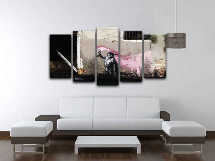 Banksy Migrant Child Venice 5 Split Panel Canvas - Canvas Art Rocks - 3