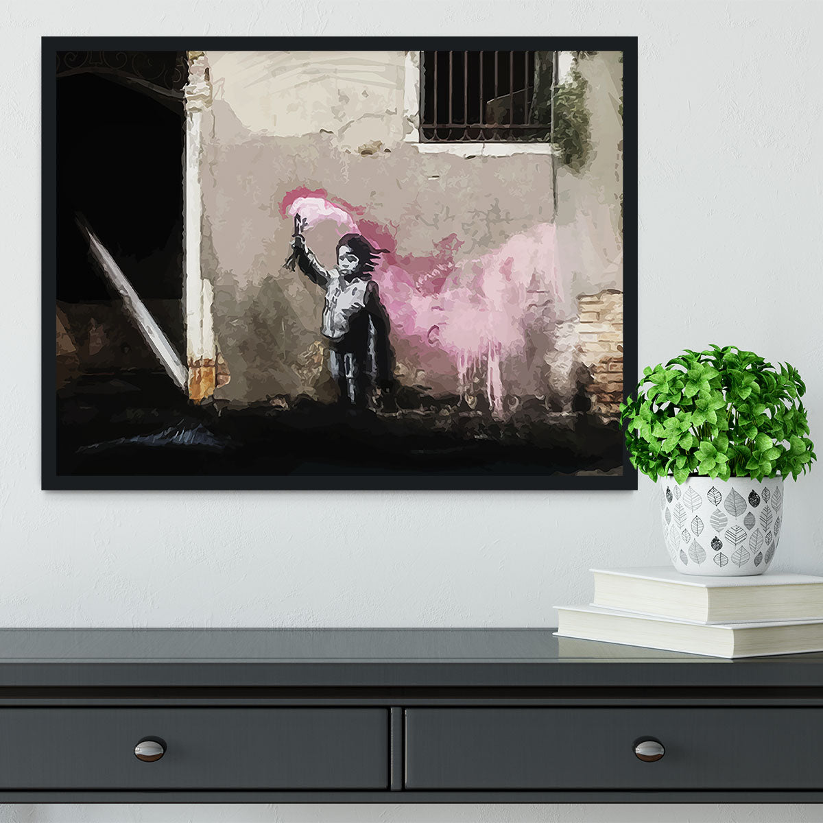 Banksy Migrant Child Venice Framed Print - Canvas Art Rocks - 2