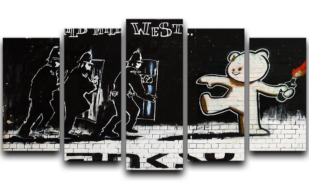 Banksy Mild Mild West 5 Split Panel Canvas  - Canvas Art Rocks - 1