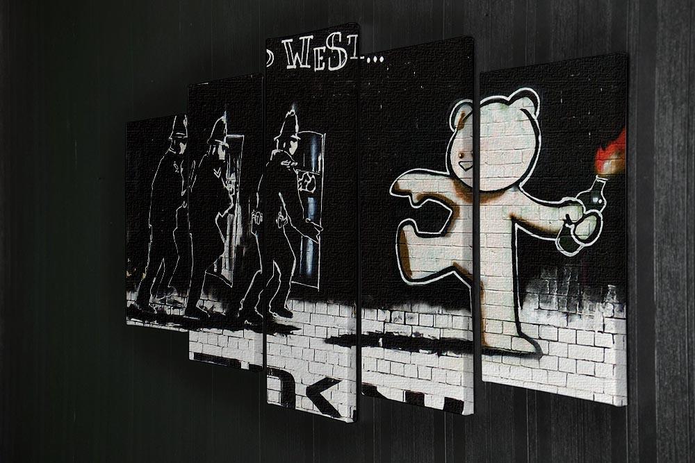 Banksy Mild Mild West 5 Split Panel Canvas - Canvas Art Rocks - 2