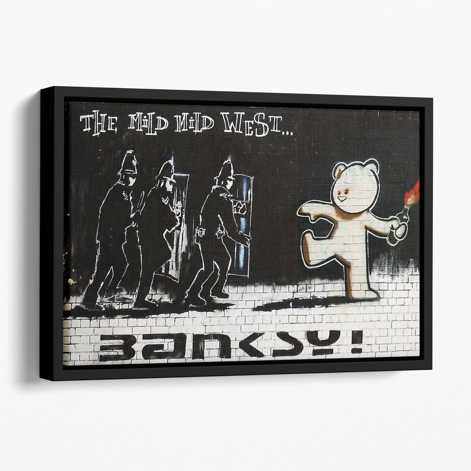 Banksy Mild Mild West Floating Framed Canvas