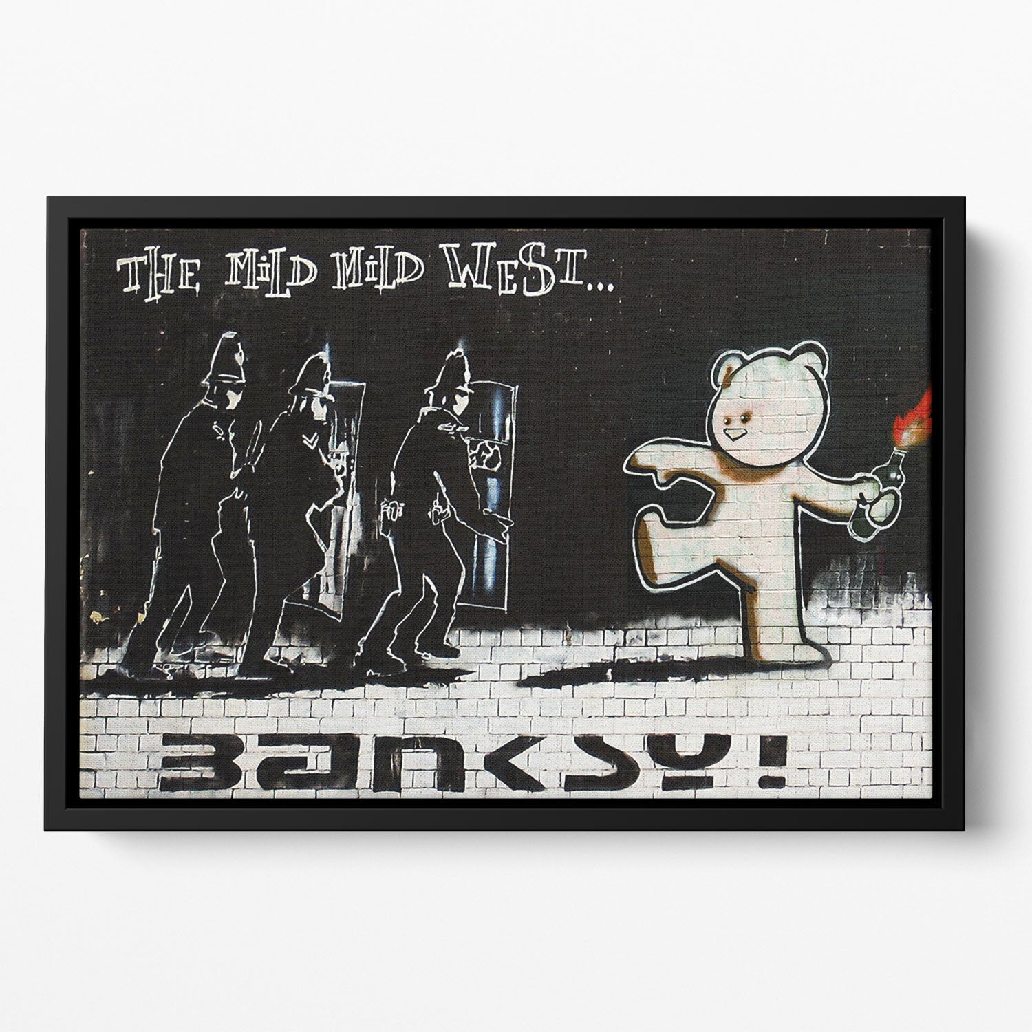Banksy Mild Mild West Floating Framed Canvas
