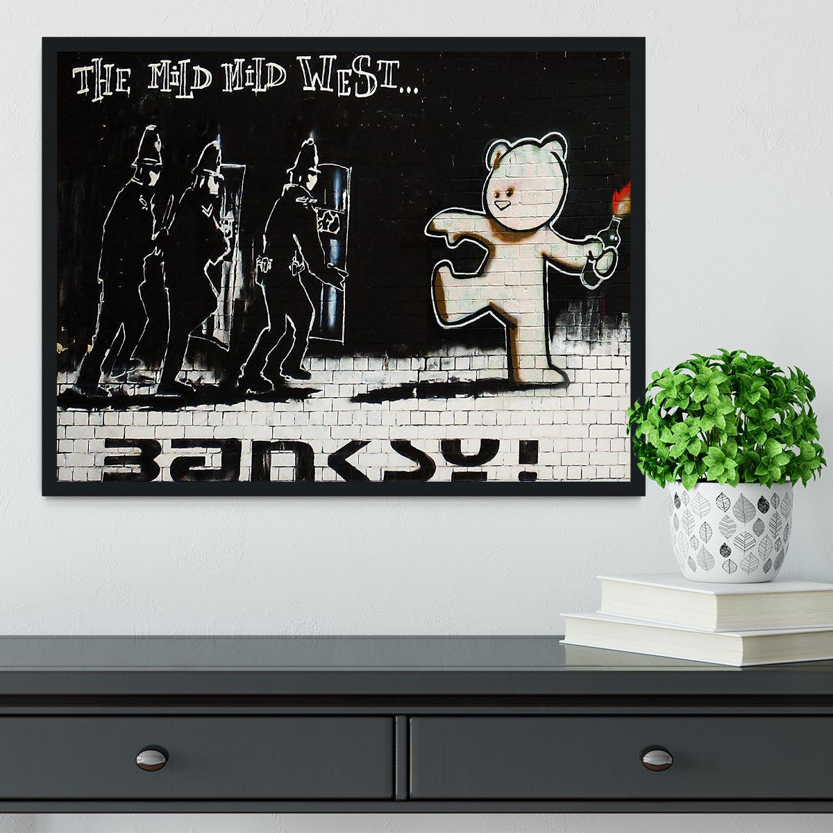 Banksy Mild Mild West Framed Print - Canvas Art Rocks - 2
