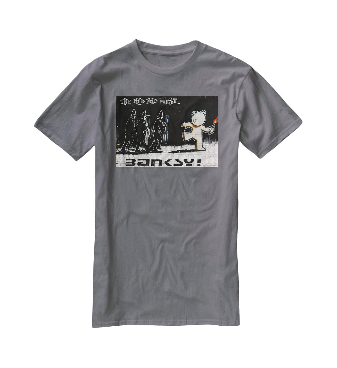 Banksy Mild Mild West T-Shirt - Canvas Art Rocks - 3