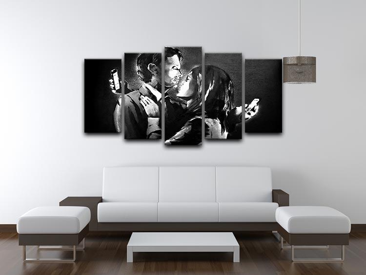 Banksy Mobile Lovers 5 Split Panel Canvas - Canvas Art Rocks - 3