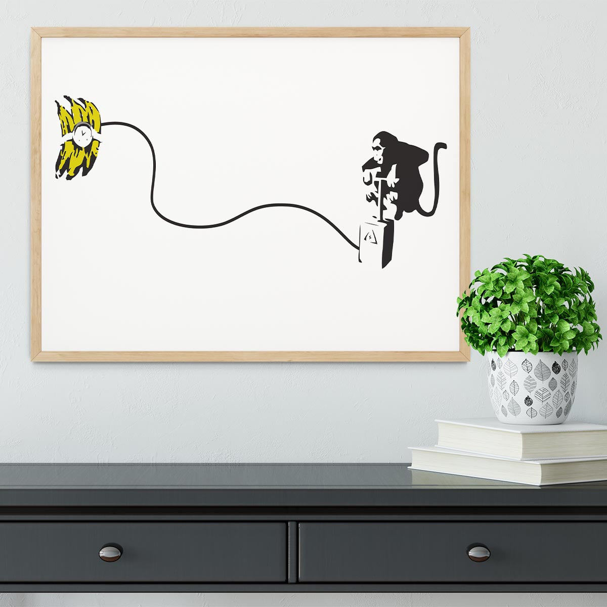 Banksy Monkey Banana Bomb Framed Print - Canvas Art Rocks - 4