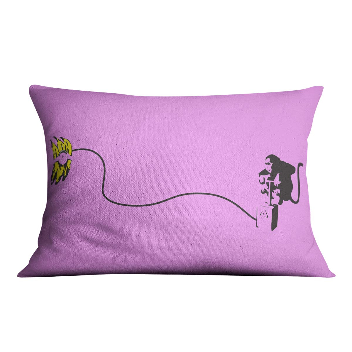 Banksy Monkey Banana Bomb Purple Cushion - Canvas Art Rocks - 4